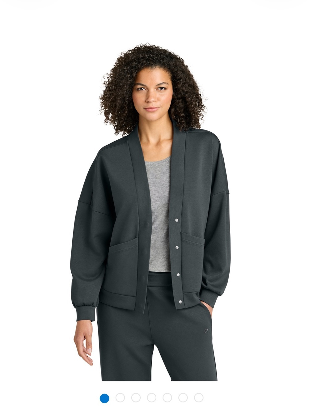 OGIO Women's Gray Open-Front Bomber Jacket ptp 25 length 26.5 NWOT